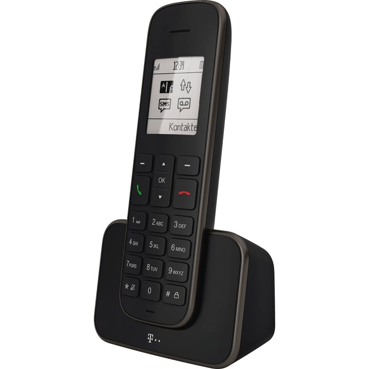 Telekom Sinus PA 207 plus 1 black (combination of desk telephone and handset)