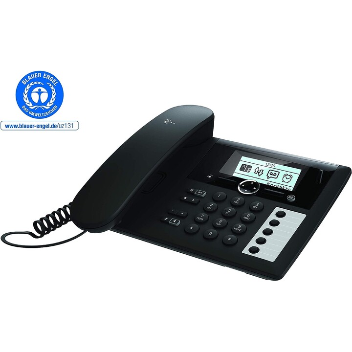 Telekom Sinus PA 207 plus 1 black (combination of desk telephone and handset)