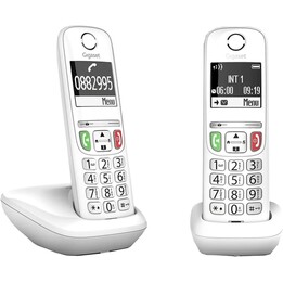 Gigaset E270 Duo, Pack 2 Schnurlostelefone, Freisprecheinrichtung, großes beleuchtetes Telefonbuch
