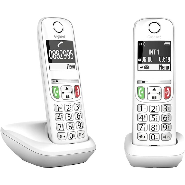Gigaset E270 Duo, pacote 2 telefones sem fio viva-voz grande tela iluminada agenda telefônica