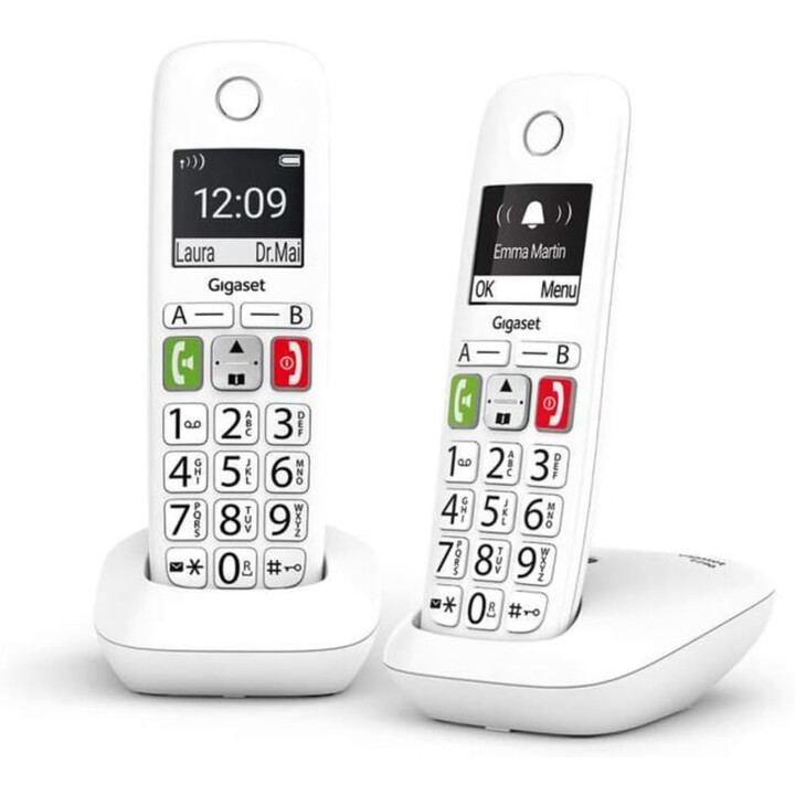 Gigaset E270 Duo, Pack 2 Cordless Phones Hands-Free Large Illuminated Display Phonebook
