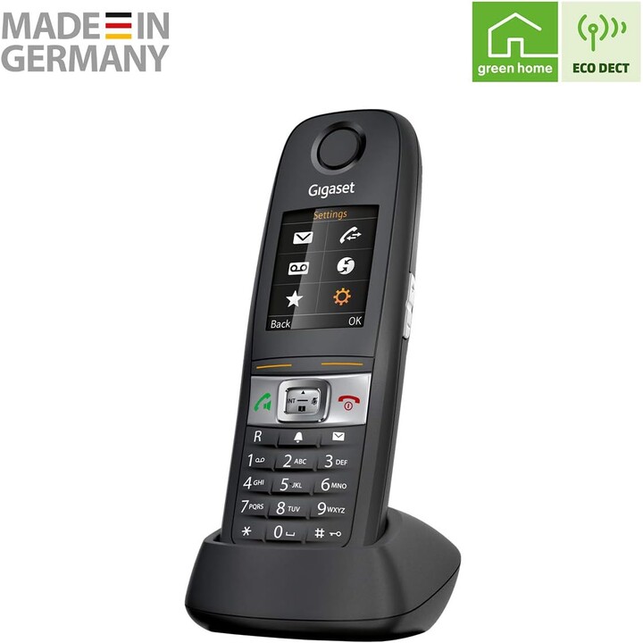 Gigaset E630HX universal handset, IP telephone (for connection to your base station or router , Black