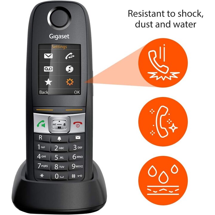 Gigaset E630HX universal handset, IP telephone (for connection to your base station or router , Black