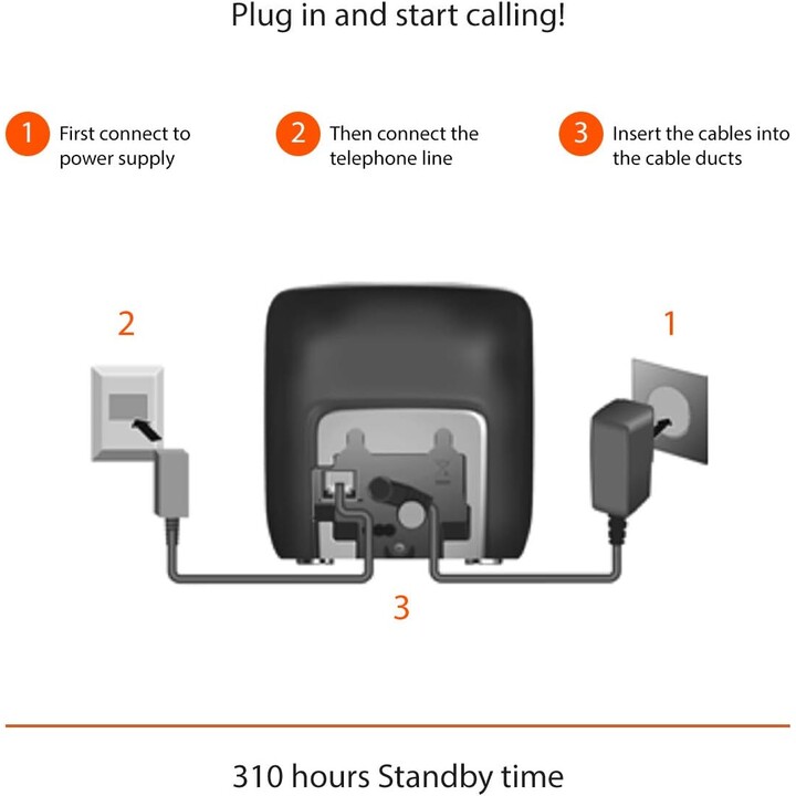 Gigaset E630HX universal handset, IP telephone (for connection to your base station or router , Black