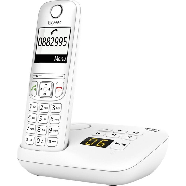 Gigaset A690A cordless phone with answering machine - white