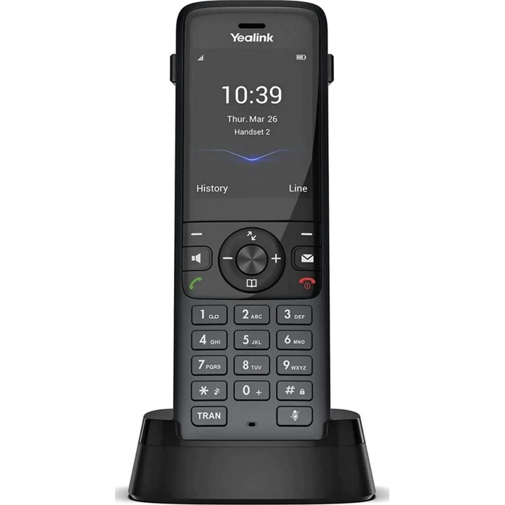 Yealink W78H, Handset Cordless DECT, 100 Phone Book/Directory Memory, Headset Port, Gray