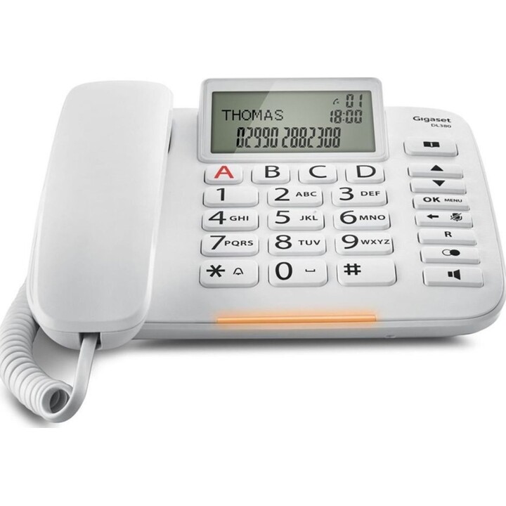 Gigaset DL380 Analog Telephone White Caller ID