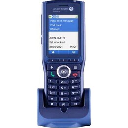 Teléfono inalámbrico DECT Alcatel Lucent Enterprise 8244 con estación de carga.