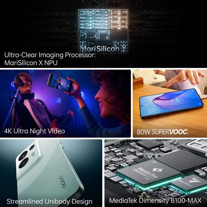 Oppo Reno8 Pro 5G 8Go/256Go Dual Sim Noir