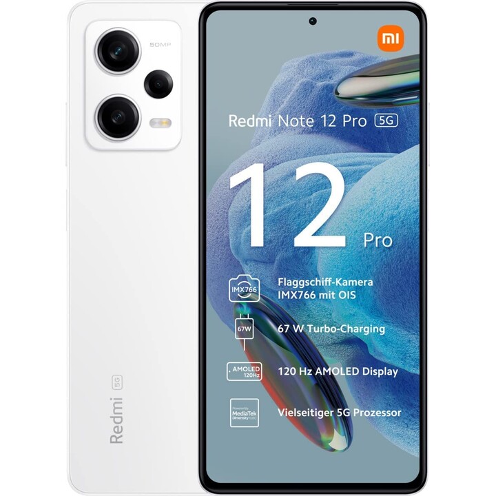 Smartphone Xiaomi Redmi Note 12 Pro 5G 8GB 256GB NFC Dual Sim White
