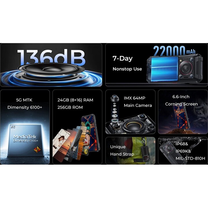 Oukitel WP33 Pro 5G 8GB/256GB Dual Sim Nero