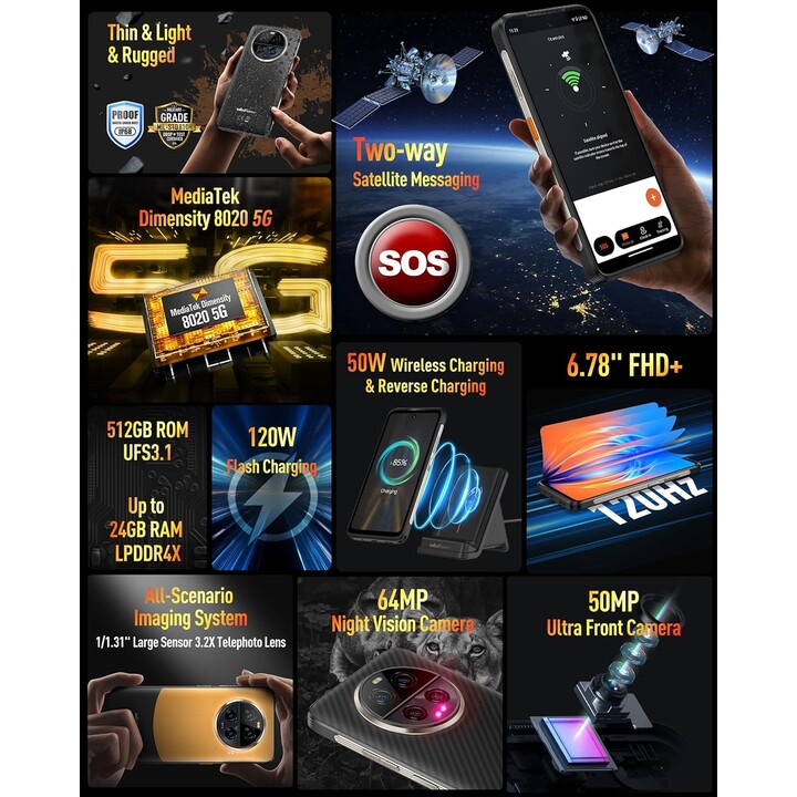 Ulefone Power Armor 23 Ultra 12GB 512GB Dual Sim Preto