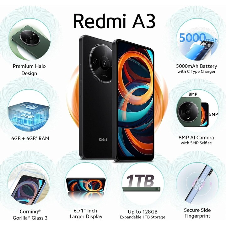 Xiaomi Redmi A3 4GB 128GB Dual Sim Black