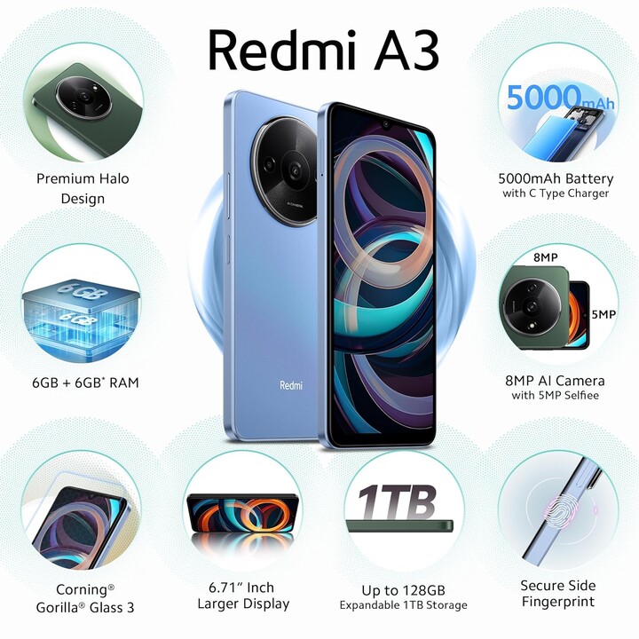 Xiaomi Redmi A3 4GB 128GB Dual Sim Blue