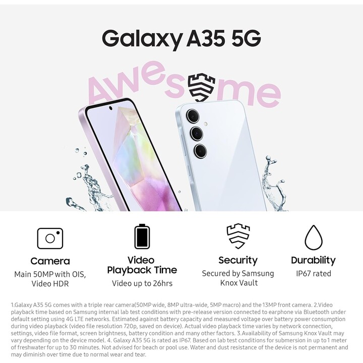 Samsung Galaxy A35 A356 5G Dual Sim 6GB RAM 128GB Blue Navy