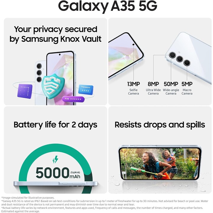 Samsung Galaxy A35 A356 5G Dual Sim 6GB RAM 128GB Blue Navy