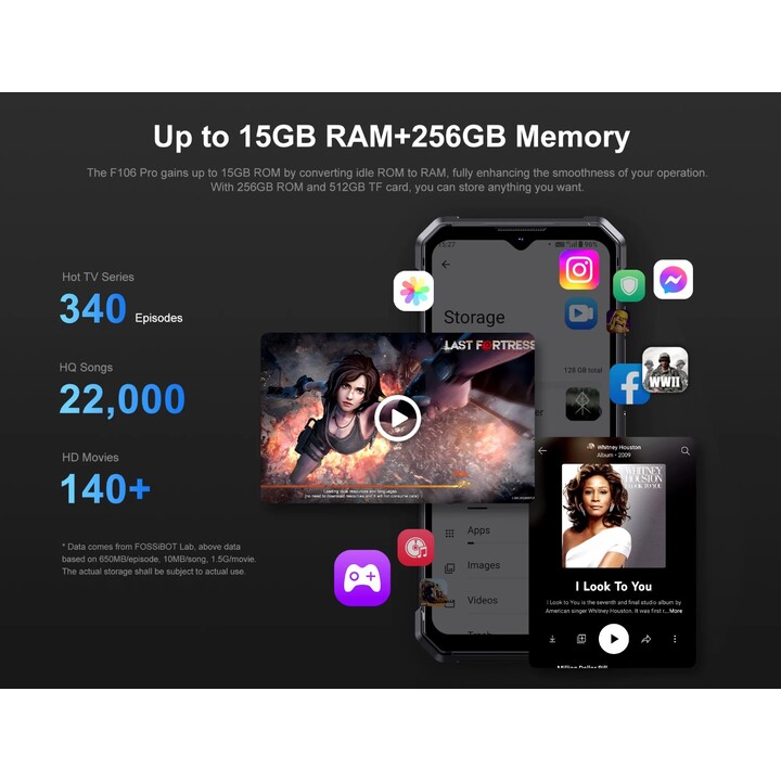 Fossibot F106 Pro 8GB 256GB Dual Sim Gris