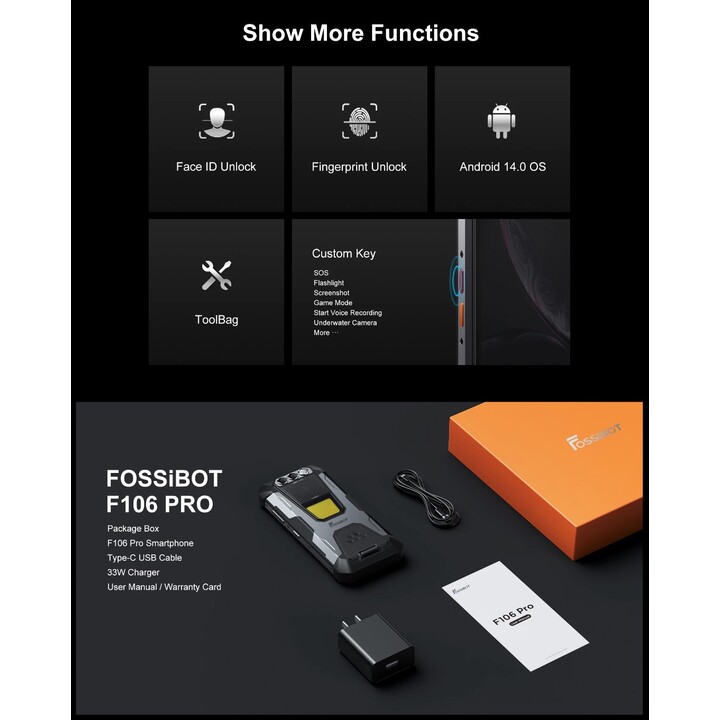 Fossibot F106 Pro 8GB 256GB Dual Sim Gris