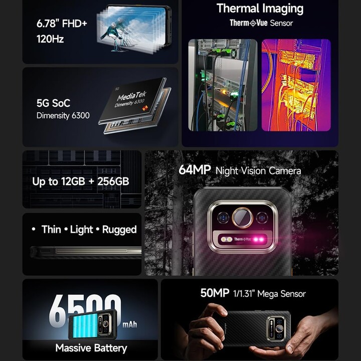 Ulefone Armor 25T Pro 8GB 256GB Dual Sim Preto
