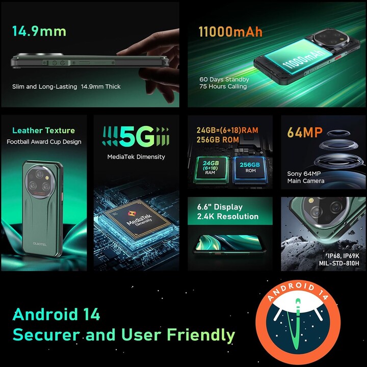 Oukitel WP39 6GB 256GB Dual Sim Verde