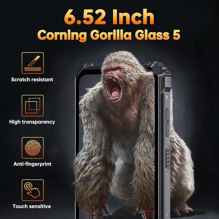 OUKITEL G1, Rugged Android 14 Smartphone, 24GB+256GB(TF 1TB) 6.52 HD+ Unbreakable Mobile Phone, Orange