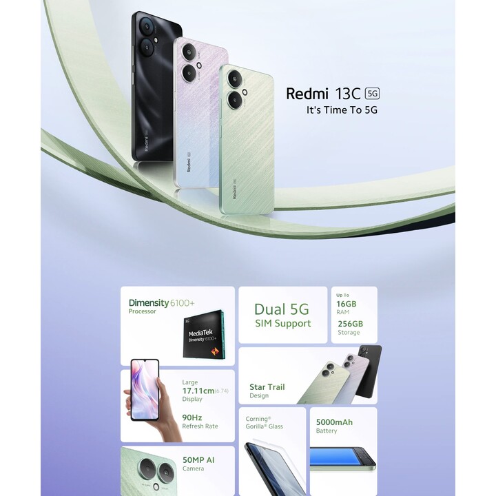 Xiaomi Redmi 13C 5G 4GB 128GB Dual Sim Startrail Silver