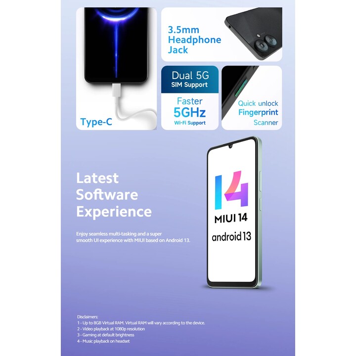 Xiaomi Redmi 13C 5G 4GB 128GB Dual Sim Startrail Silver