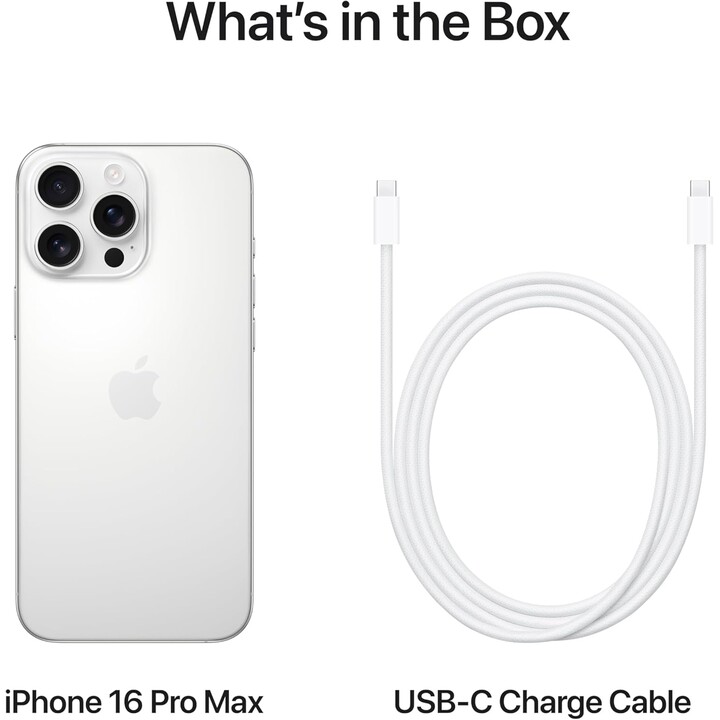 Apple iPhone 16 Pro Max 1 TB, celular 5G com controle de câmera, 4K 120fps, Dolby Vision, titânio branco