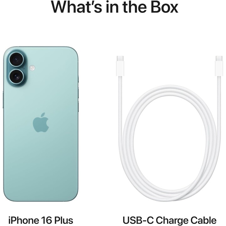 Apple iPhone 16 Plus 128GB, Teléfono móvil 5G con Apple Intelligence, Control de cámara, Chip A18, Verde Azulado