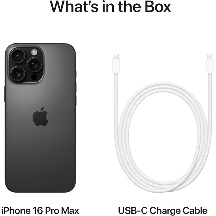 Apple iPhone 16 Pro Max 512GB, 5G Mobile phone with Camera Control, 4K 120fps, Dolby Vision, Black Titanium