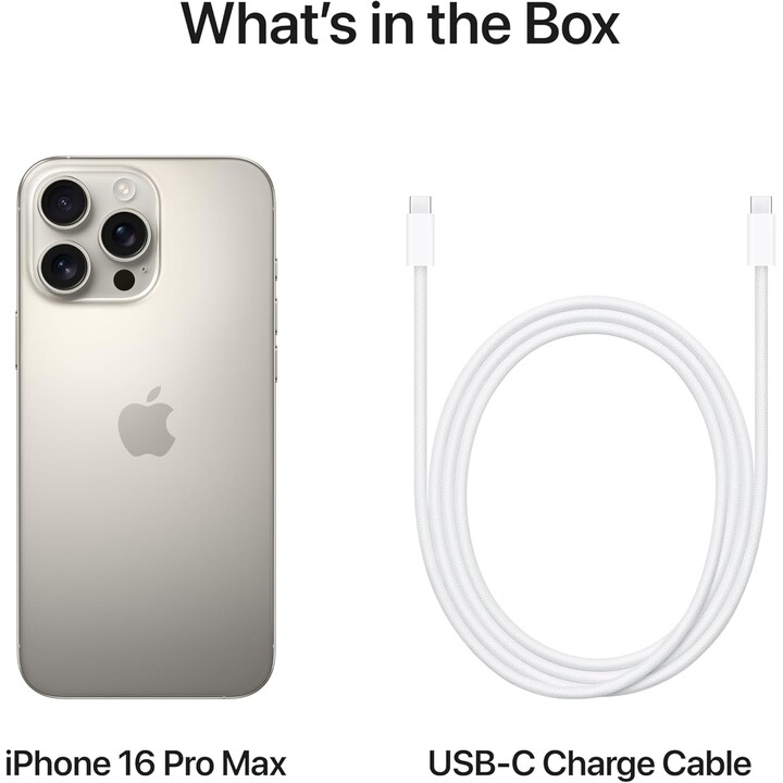 Apple iPhone 16 Pro Max 256GB, 5G-Mobiltelefon mit Kamerasteuerung, 4K 120 fps, Dolby Vision, Natürliches Titan