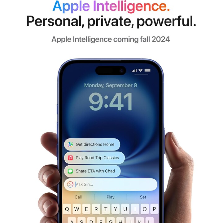 Apple iPhone 16 Plus 128GB, teléfono móvil 5G con Apple Intelligence, control de cámara, chip A18, Azul Ultramarino