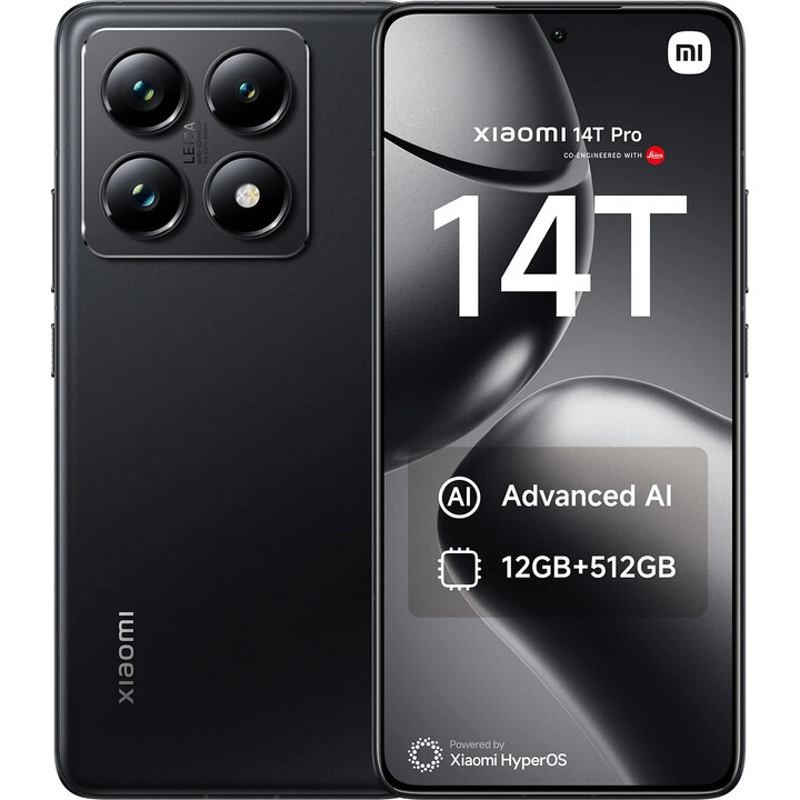 Xiaomi 14T Pro 5G, 12GB 512GB, Smartphone with 6.67 AI display, Dual Sim, Titan Black