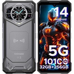 DOOGEE S200 5G 32GB 256GB, Rugged Smartphone, 10100 mAh,1.32"Rear Display, Fingerprint ID/Face Unlock/NFC, Grey