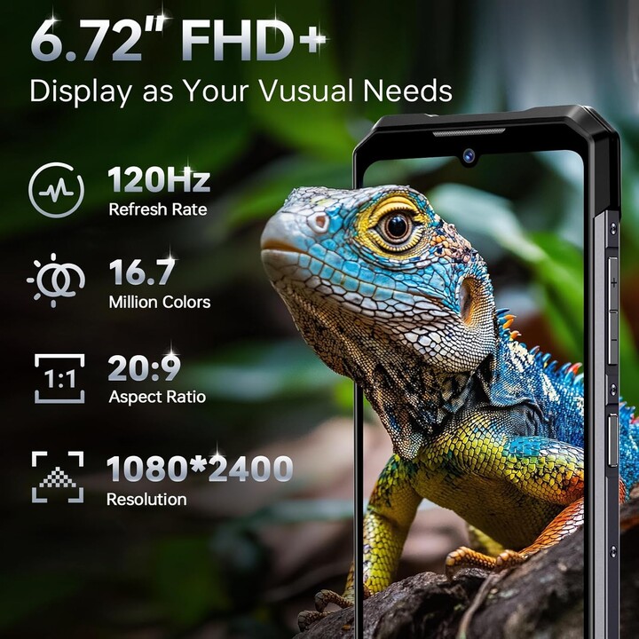 DOOGEE S200 5G 32GB 256GB, Smartphone robuste, 10100 mAh, écran arrière 1,32", identification par empreinte digitale/déverrouill