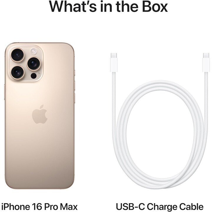 Apple iPhone 16 Pro Max 512GB, 5G Mobile phone with Camera Control, 4K 120fps, Dolby Vision, Desert Titanium