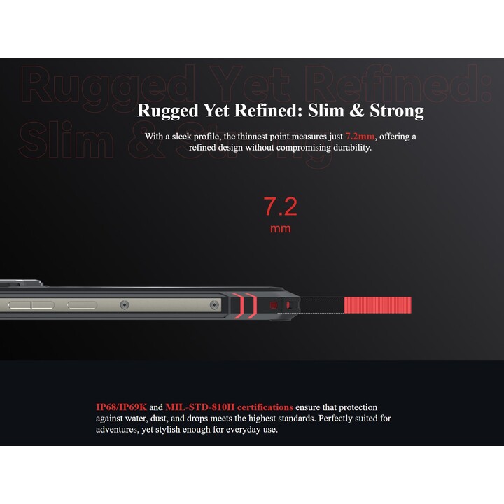 CUBOT Kingkong Star 2, Teléfono Móvil Robusto Android 14, 24GB(12+12) RAM + 256GB, Cámara de 100MP, Negro