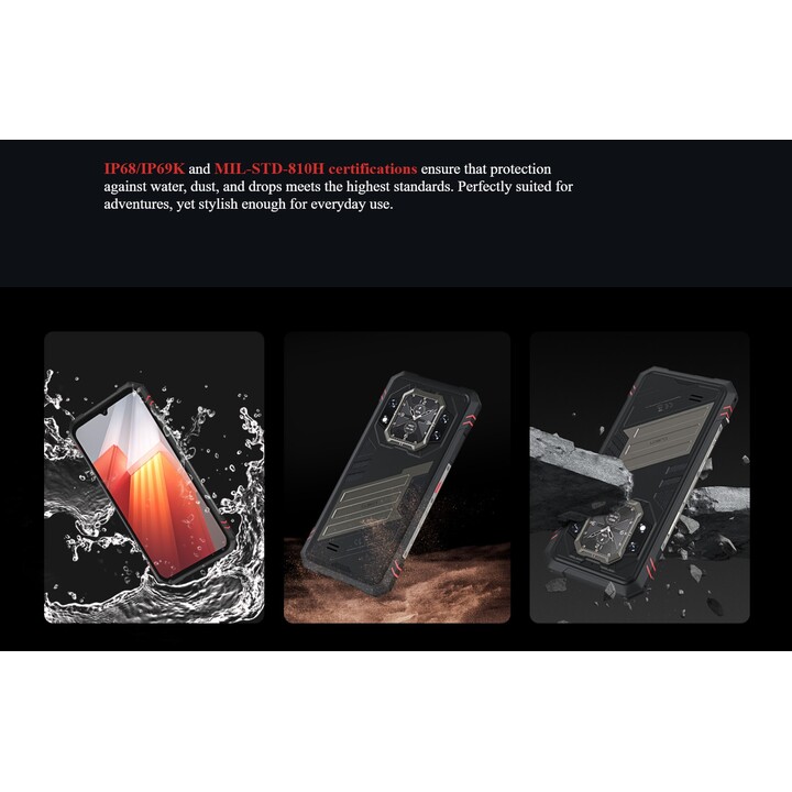 CUBOT Kingkong Star 2, Teléfono Móvil Robusto Android 14, 24GB(12+12) RAM + 256GB, Cámara de 100MP, Negro