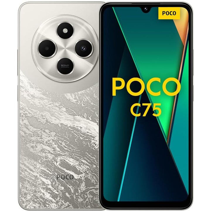 Smartphone Xiaomi POCO C75 4G 8+256GB, 2.0GHz, Immersive 6.88 display, 5160mAh battery, 50MP AI dual camera, Gold