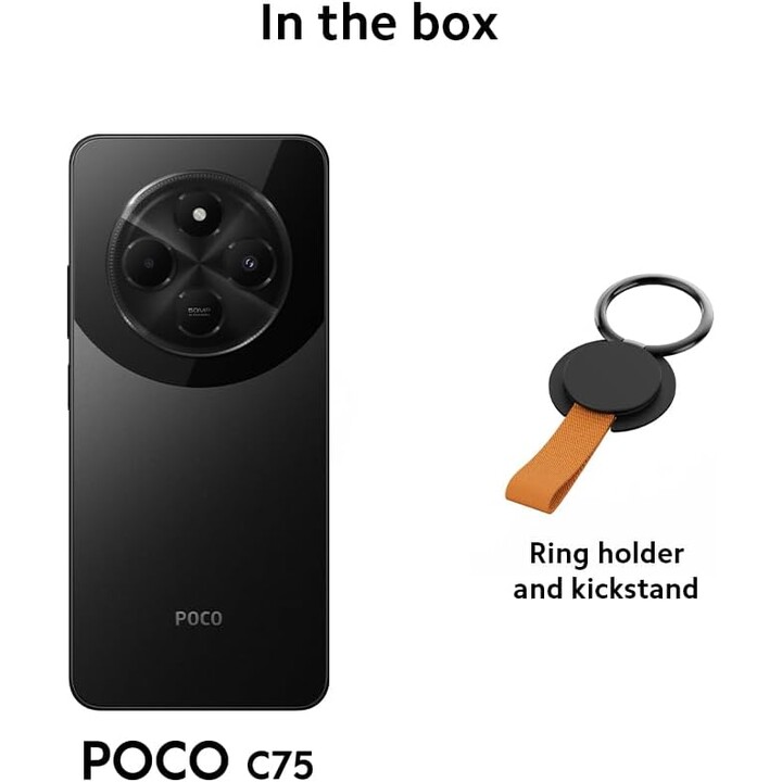 Smartphone Xiaomi POCO C75 4G 8+256GB, 2.0GHz, display immersivo da 6,88, batteria da 5160mAh, doppia fotocamera AI da 50MP, Oro