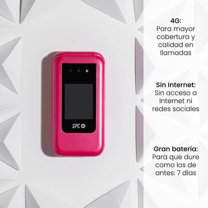 Teléfono Móvil SPC WILD para Personas Mayores/ 4G/ Rosa