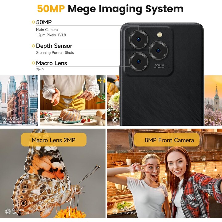 Ulefone Note 20 Pro 4GB/256GB Preto - Telemóvel