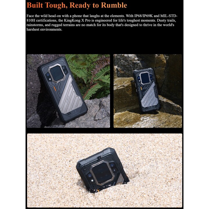 Smartphone Cubot KingKong X Pro 6,72 Pollici 12GB 256GB Risoluzione 1080 x 2460 pixel Dual Sim Nero robusto