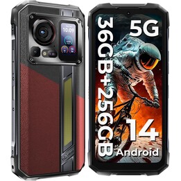 Smartphone Hotwav Hyper 7 Pro 5G con SoC Dimensity 7050 16GB 256GB schermo FHD+ 120Hz Dual Sim Rosso Rugged