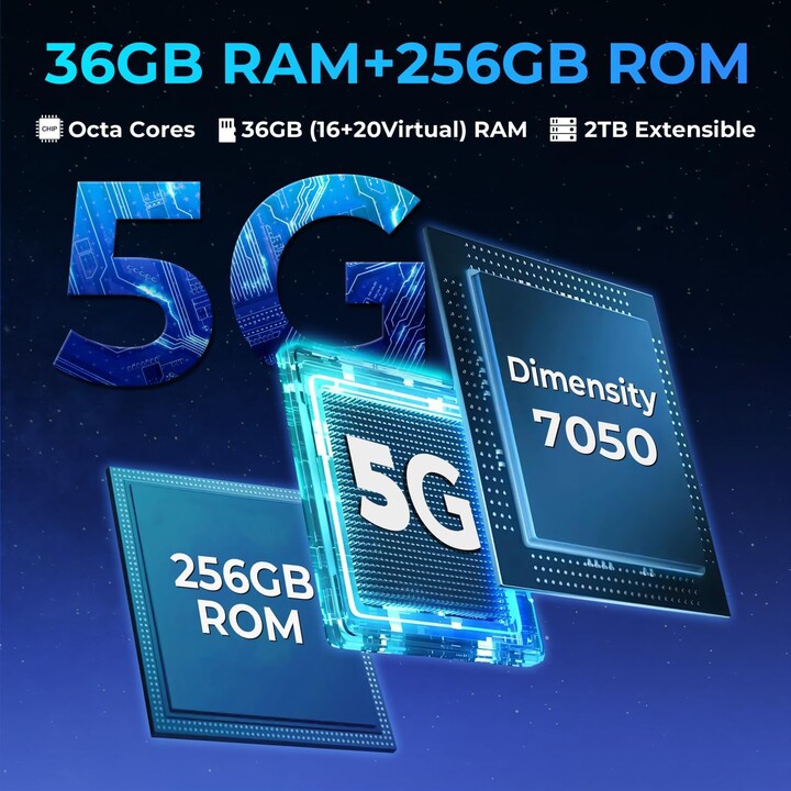 Hotwav Hyper 7 Pro 5G con SoC Dimensity 7050 16GB 256GB pantalla FHD+ 120Hz Dual Sim Rojo Rugged