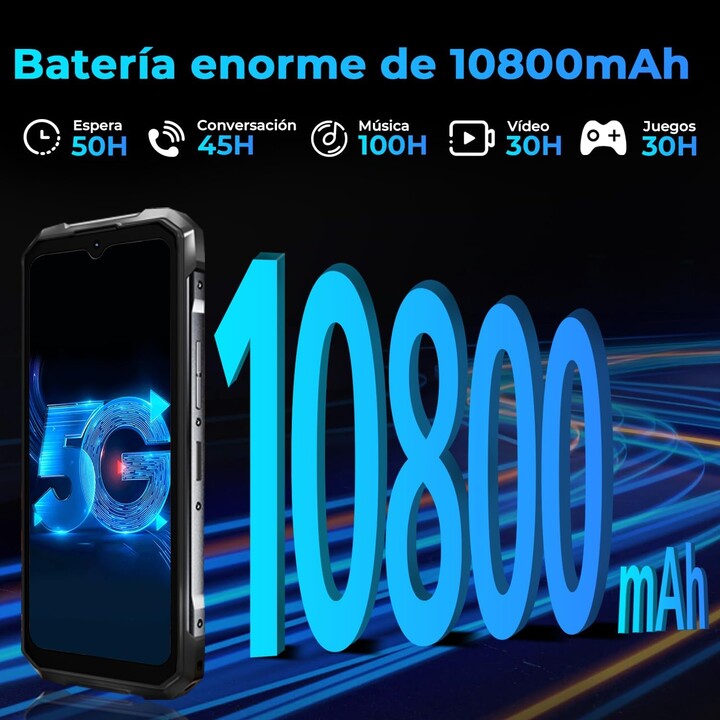 Hotwav Hyper 7 Pro 5G con SoC Dimensity 7050 16GB 256GB pantalla FHD+ 120Hz Dual Sim Rojo Rugged