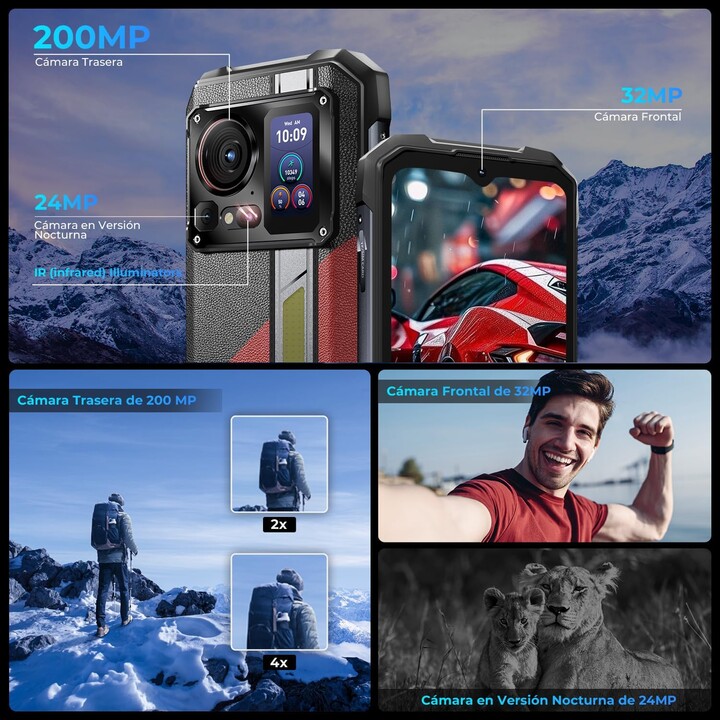 Hotwav Hyper 7 Pro 5G con SoC Dimensity 7050 16GB 256GB pantalla FHD+ 120Hz Dual Sim Rojo Rugged
