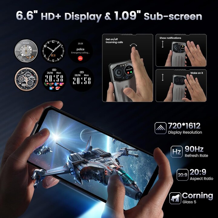iiiF150 B3, teléfono robusto, Pantalla de 6,6 pulgadas, 8GB RAM, 256GB de almacenamiento, Color Negro