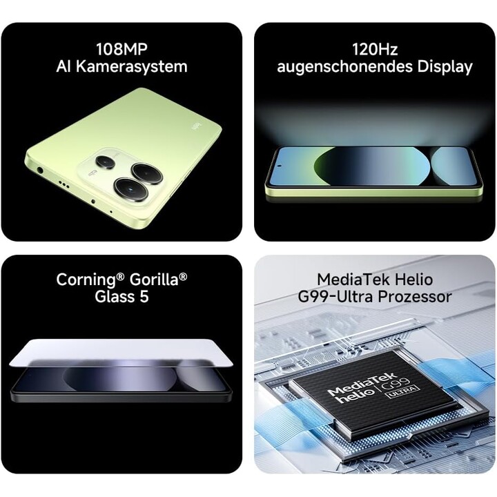 Xiaomi Redmi Note 14, 8+256GB, 108MP AI camera system, 5500mAh battery, AI features, Green