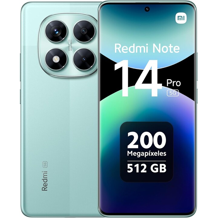 Xiaomi Redmi Note 14 Pro 5G, 12+512GB, 200MP AI camera, 5110mAh battery, AI features, Green